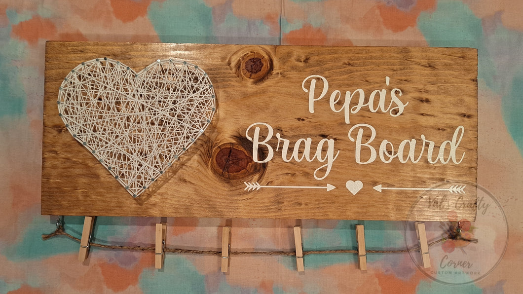 Brag Board Nail/String Wood Sign