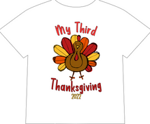 Load image into Gallery viewer, Youth Thanksgiving Doodle Turkey T-Shirt

