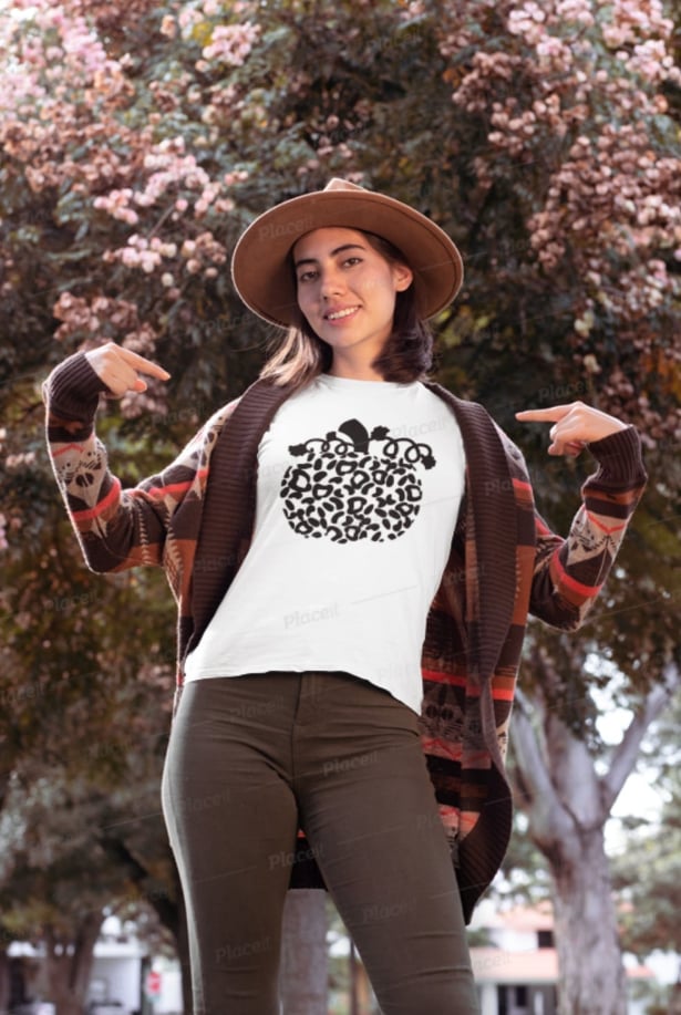 Cheetah Print Pumpkin T-Shirt