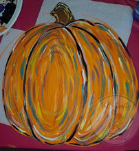 Load image into Gallery viewer, Pumpkin Hello Fall hand-painted door décor
