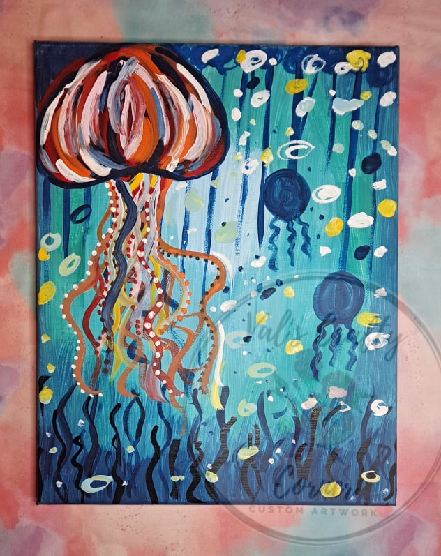 Underwater Jellyfish Painting