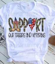Load image into Gallery viewer, Support Our Troops and Veterans T-Shirt
