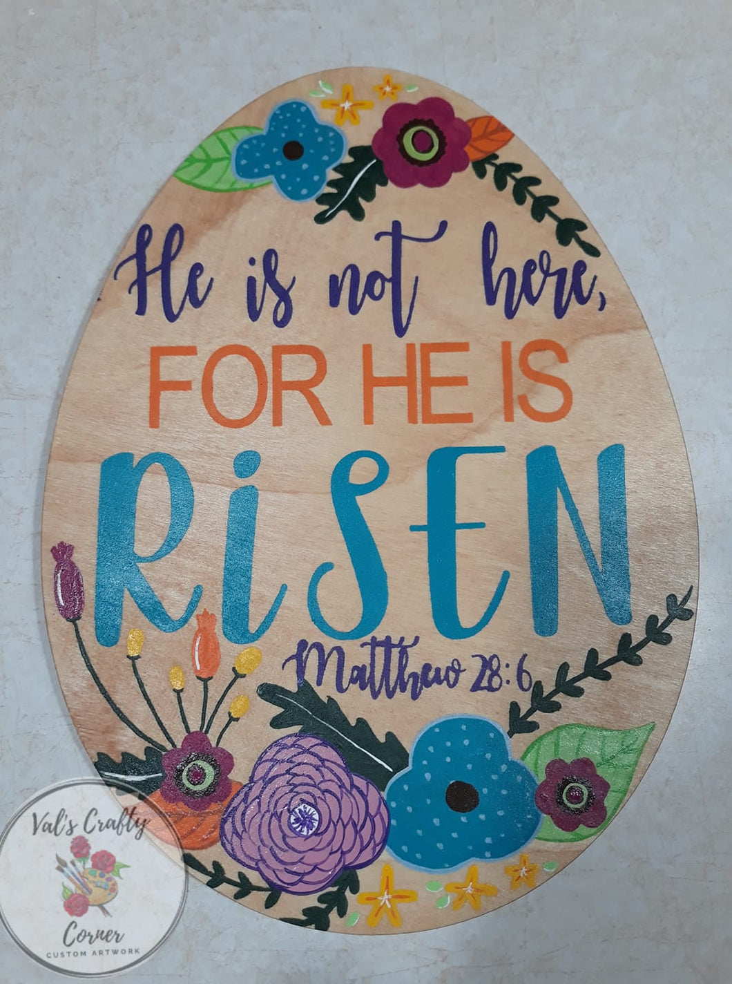 He Is Risen Easter Egg Handpainted