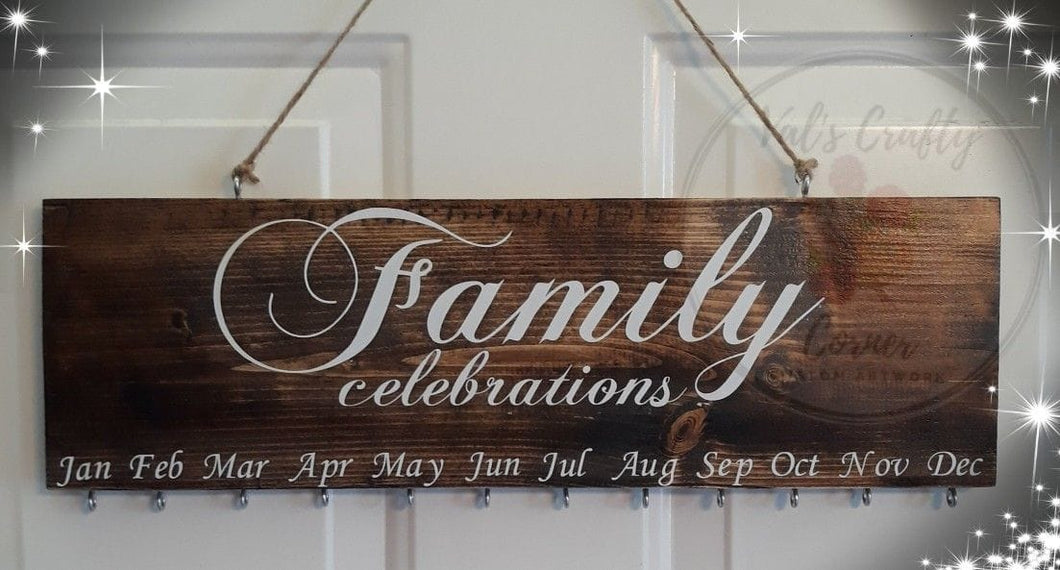 Family Celebrations Wood Sign