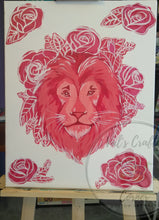 Load image into Gallery viewer, Red Lion &amp; Roses Painting
